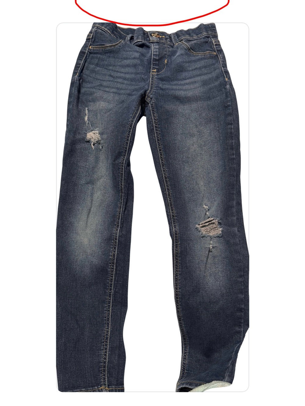 Girl’s Distressed Dark Blue Jeggings size 8